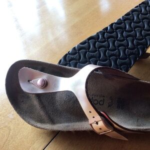 Birkenstock Papillo platform gizeh rose gold sandals size 39
